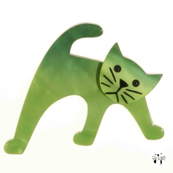 broche chat ouistiti vert