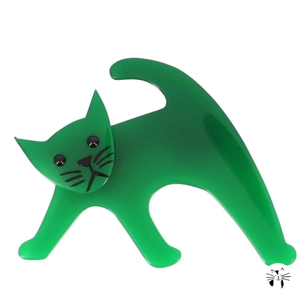 broche chat ouistiti vert vif