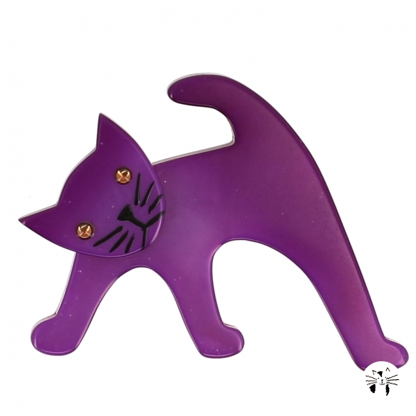 broche chat ouistiti violet
