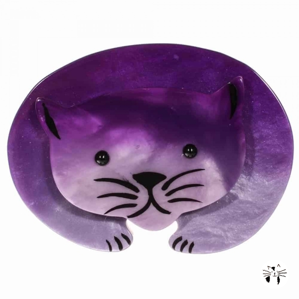 broche chat ours lilas