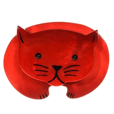 broche chat ours rouge