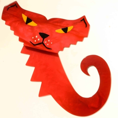 broche chat petrus rouge 2