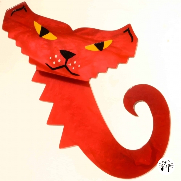 broche chat petrus rouge 2