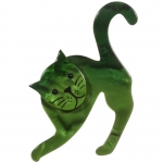 broche chat pise vert