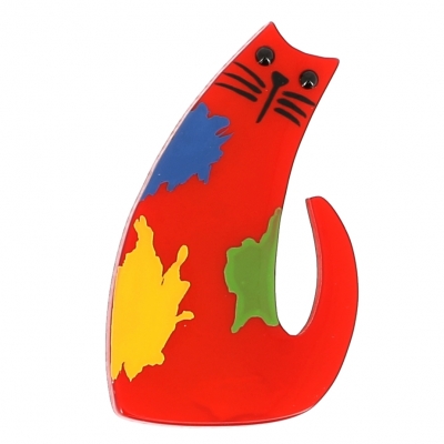 broche chat pollock rouge 0000