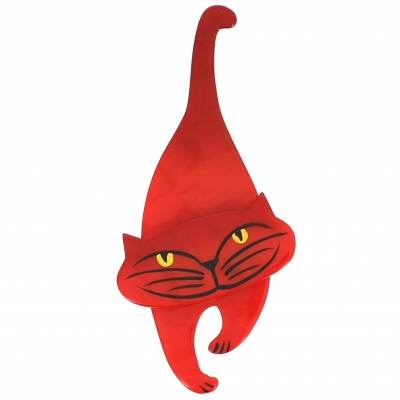 broche chat polo rouge