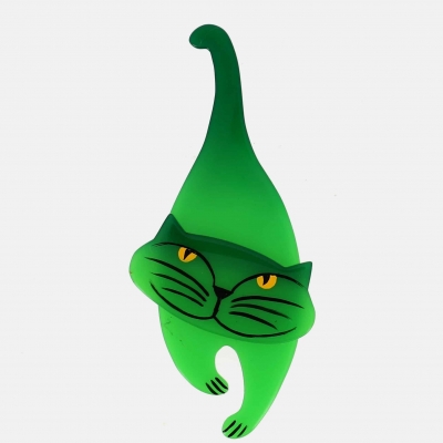broche chat polo vert
