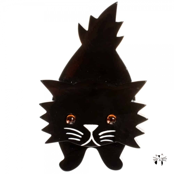 broche chat roc noir