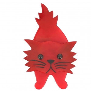 broche chat roc rouge