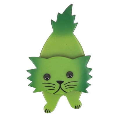 broche chat roc vert pistache