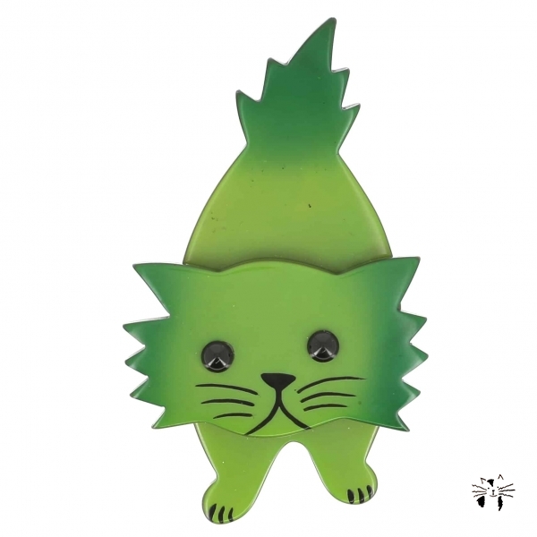 broche chat roc vert pistache