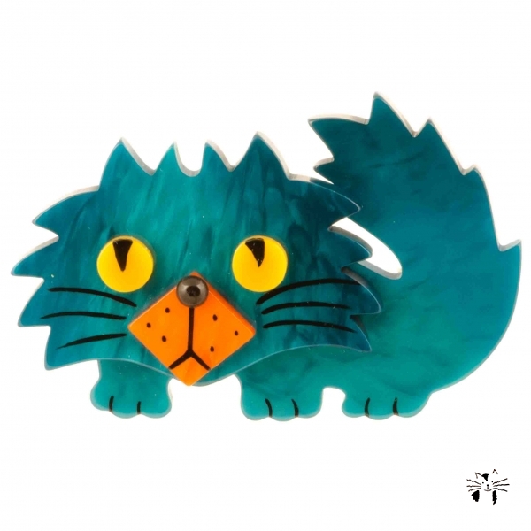 broche chat rocky turquoise
