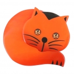 broche chat roudoudou orange