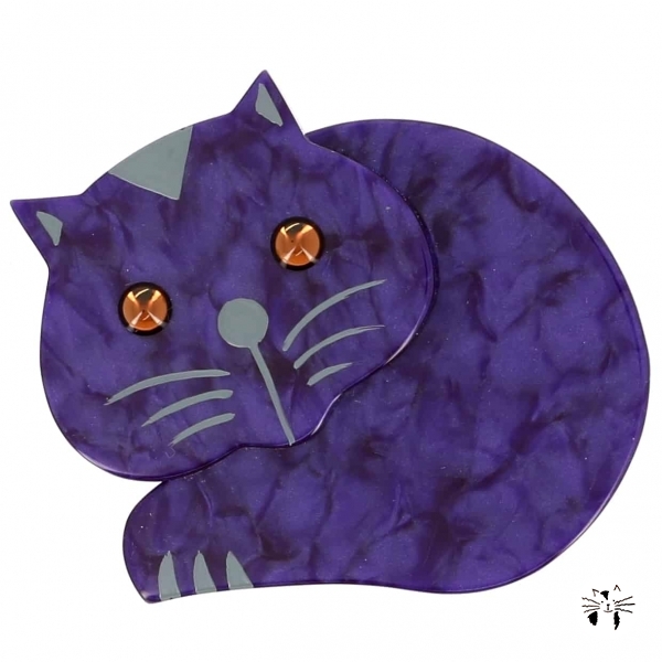 broche chat roudoudou violet