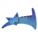 broche chat ruse bleu