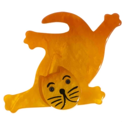 broche chat serpolet aplati jaune