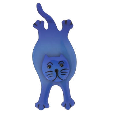 broche chat serpolet bleu