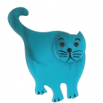 broche chat serpolet debout turquoise