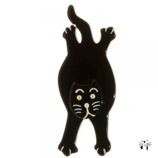 broche chat serpolet noir