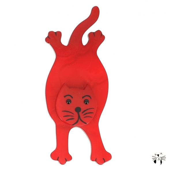 broche chat serpolet rouge
