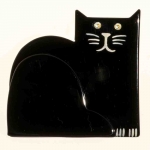 broche chat socrate noir