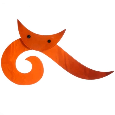 broche chat spirale longue orange
