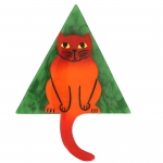 broche chat stoico orange