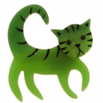 broche chat tigron vert