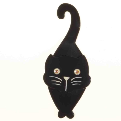 broche chat tintin noir