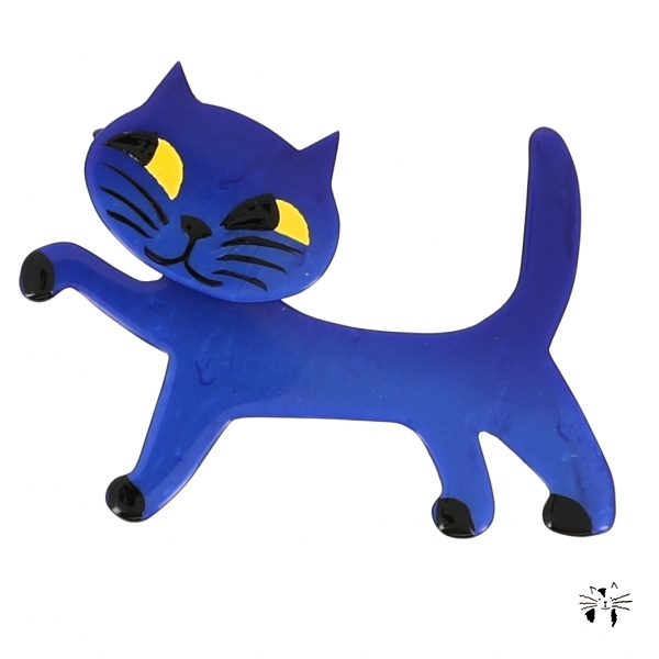 broche chat titi bleu