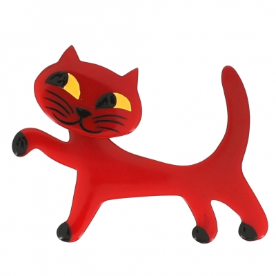 broche chat titi rouge
