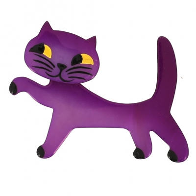 broche chat titi violet
