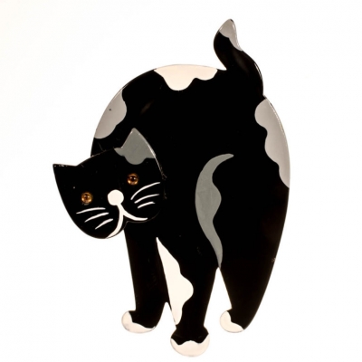 broche chat titus noir 1