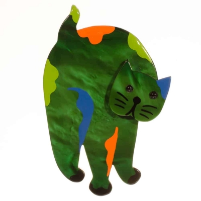 broche chat titus vert 1