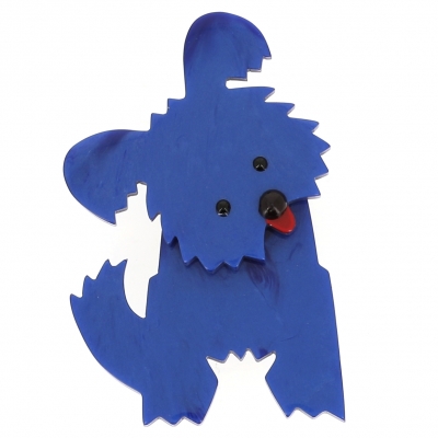 broche chien bobby bleu