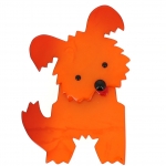 broche chien bobby orange