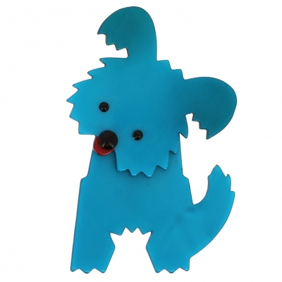 broche chien bobby turquoise
