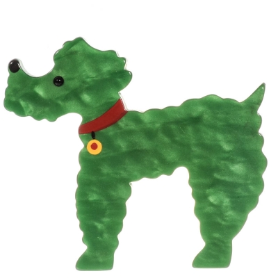 broche chien caniche vert