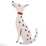 broche chien dalmatien blanc