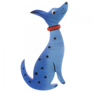 broche chien dalmatien bleu