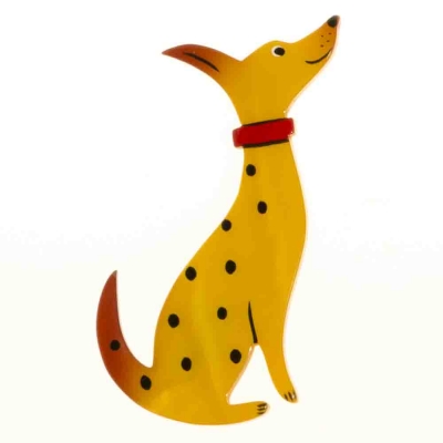 broche chien dalmatien jaune