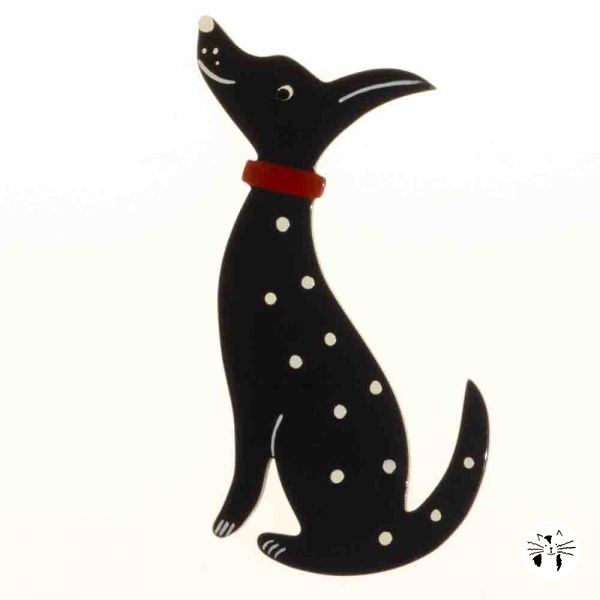 broche chien dalmatien noir