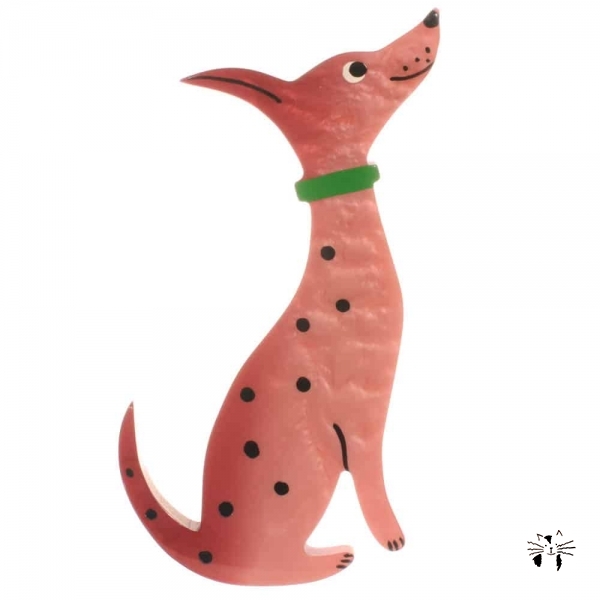 broche chien dalmatien rose buvard