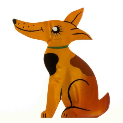 broche chien jack russel orange
