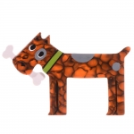 broche chien milou orange marbre