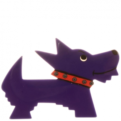 broche chien muso violet 1