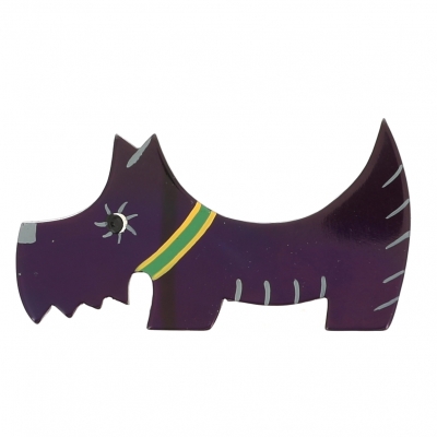 broche chien raoul violet