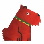 broche chien ric rouge