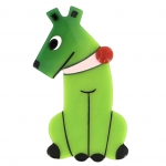 broche chien timide vert