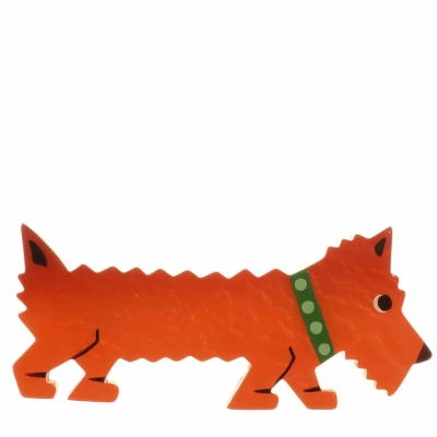 broche chien titane orange scaled